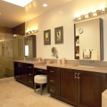 traditional vanity and makeup area