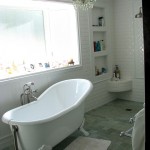 Traditional bathroom with claw foot tub