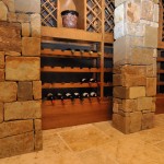 wine cellar at tuscan style home
