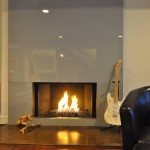 Modern looking glass fireplace